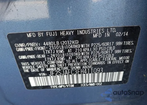 2015 Subaru Forester 2.5I Premium z USA, uszkodzony, nr VIN JF2SJAFC3FH411093